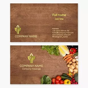 Fruit & Vegetable  Themed Business Card Template