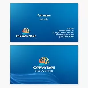 Coral Reef Water Logo Business Card Template