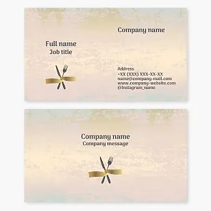 Business card template. Dining room, cafe, restaurant.