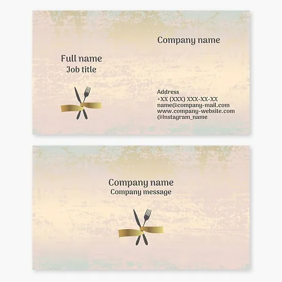 Business card template. Dining room, cafe, restaurant.