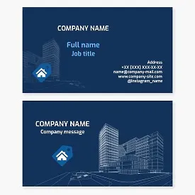 Business card template. Real estate sales.
