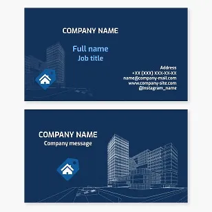 Business card template. Real estate sales.