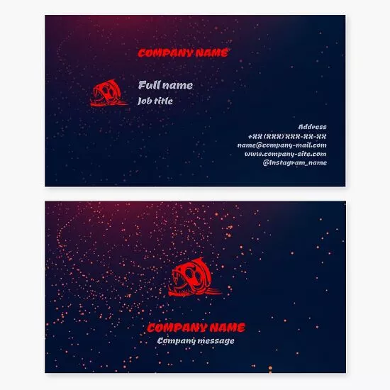 Aggressive Fish Skull Logo Business Card Template