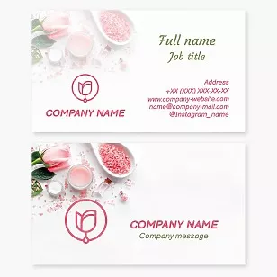 Business card template Rose, SPA treatments, SPA salon, Letter O