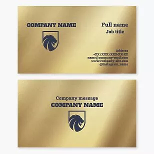 Lion Shield Logo | Bronze Business Card Template