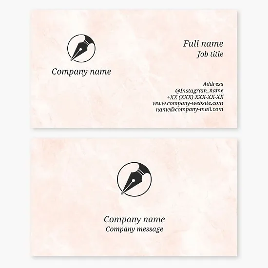 Pen Logo Business Card Template. Author, Screenwriter, Writer, Poet.