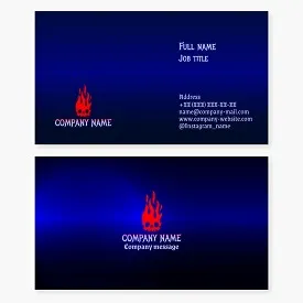 Flaming Skull Business Card Template. Abstraction. Tattoo parlor.