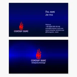 Flaming Skull Business Card Template. Abstraction. Tattoo parlor.