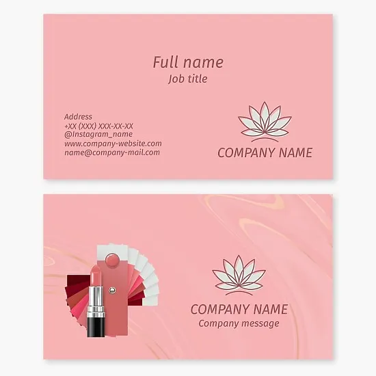 Business card template Lotus, makeup, cosmetic products