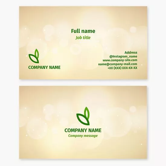 Green Leaf Logo | Bright Business Card Template