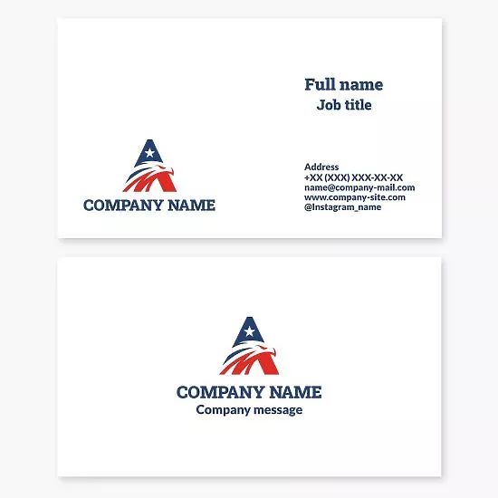 Patriotic | Letter A | Business Card Template