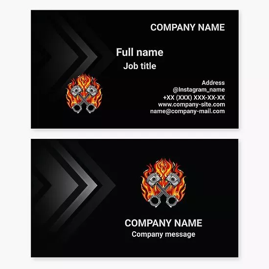 Piston Logo Automotive Business Card Template