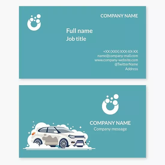 Business card template Car wash