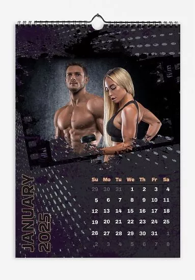 Calendar template Sports family bodybuilders