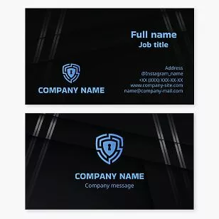 Shield Lock Logo Security Business Card Template