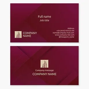 Business card template. Construction, development. Realtor. High-rise building.