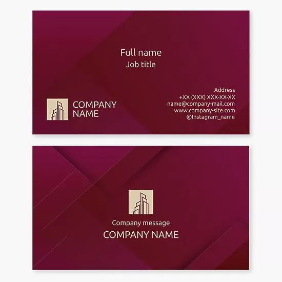 Business card template. Construction, development. Realtor. High-rise building.