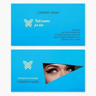 Business card template. Makeup. Butterfly.