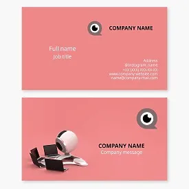 Business card template. Video surveillance equipment: sales, installation. Video surveillance cameras.