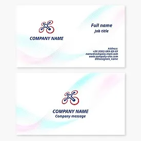 Business card template. Drone, unmanned aerial vehicle. Letter X.