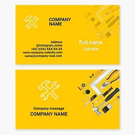 Business card template Repair of premises, sale of tools and materials for repair