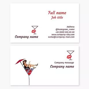 Cocktail Alcoholic Drinks Business Card Template