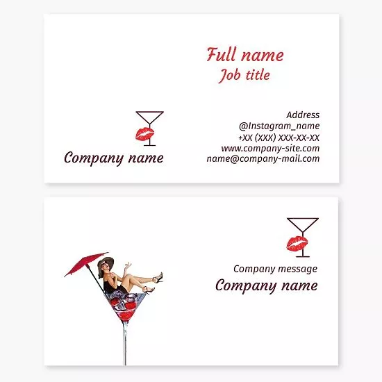 Cocktail Alcoholic Drinks Business Card Template