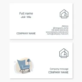 Interior items. Business card template