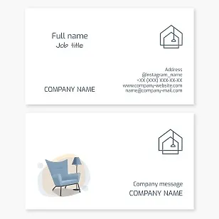 Interior items. Business card template
