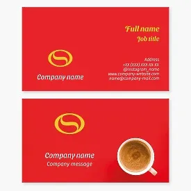 Coffee business card template, letter O and S