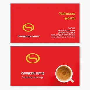 Coffee business card template, letter O and S