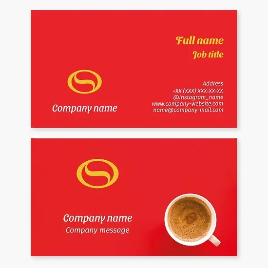 Coffee business card template, letter O and S