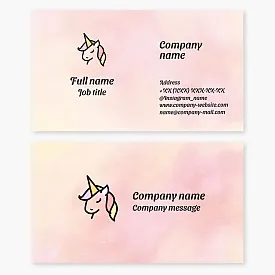 Unicorn business card template in children's style