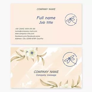 Dragonfly Flower Business Card Template