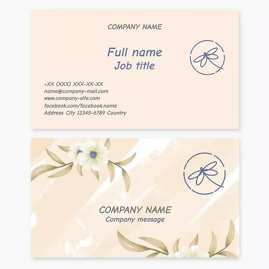 Dragonfly Flower Business Card Template