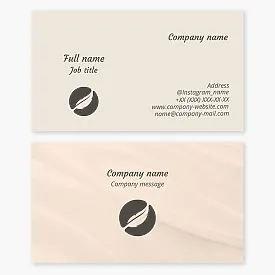 Business card template with the logo "Pero". Writer, poet, prose writer, publicist, screenwriter, publishing house, bookstore.