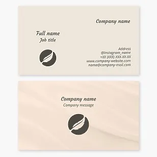 Business card template with the logo "Pero". Writer, poet, prose writer, publicist, screenwriter, publishing house, bookstore.