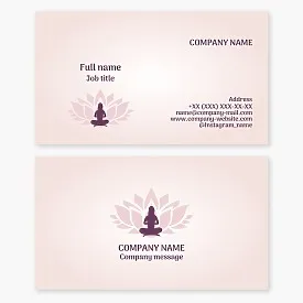 Business card template. Yoga.