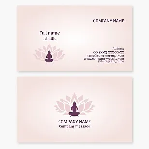 Business card template. Yoga.