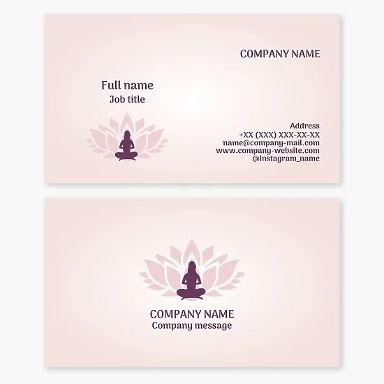Business card template. Yoga.