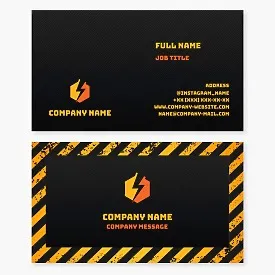 Business card template. Industrial electrical equipment manufacturing and repair.