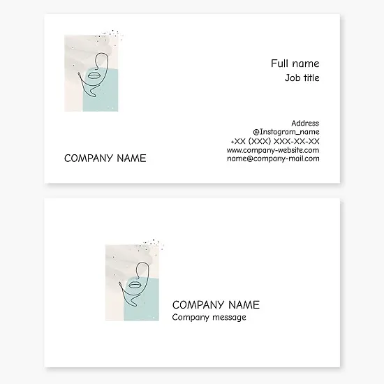 Abstract face logo business card template. Art gallery. Museum. Fine art school.