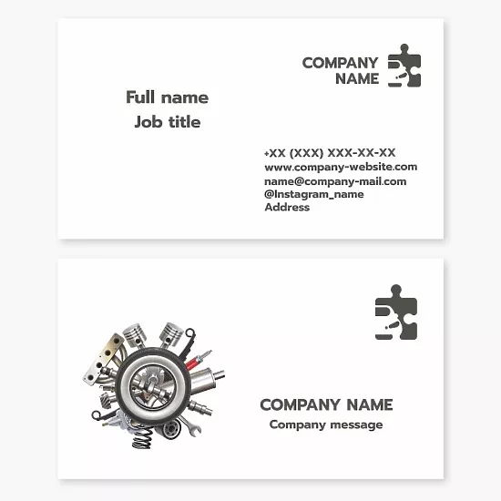 Business card template Car parts