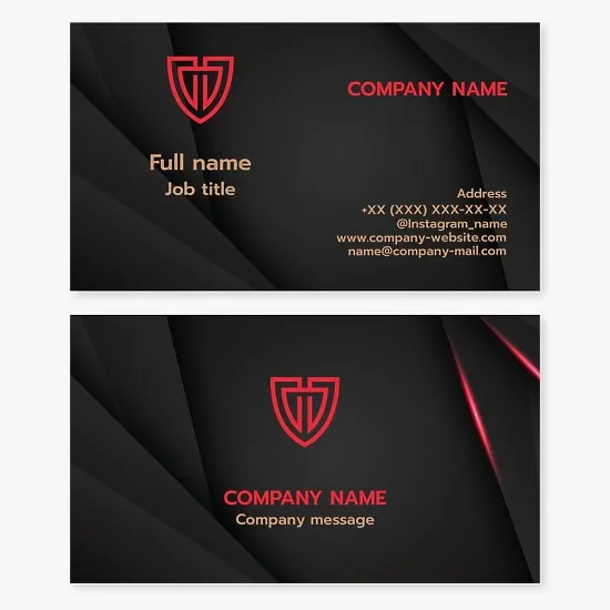 Business card template Shield, protection, bodyguard