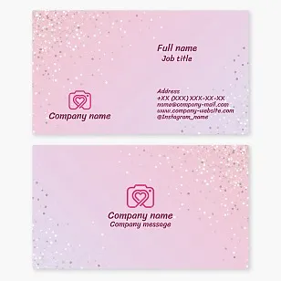 Business card template. Wedding photographer.