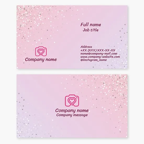 Business card template. Wedding photographer.