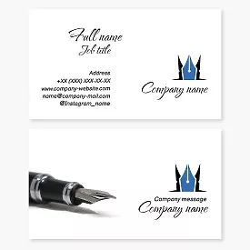 Business card template Literature, writer, screenwriter, poetry, prose