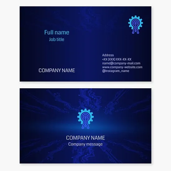 Business card template for a digital manufacturing company. Electronic engineer.