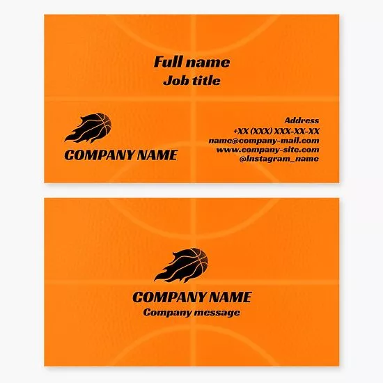 Basketball Themed Business Card Template