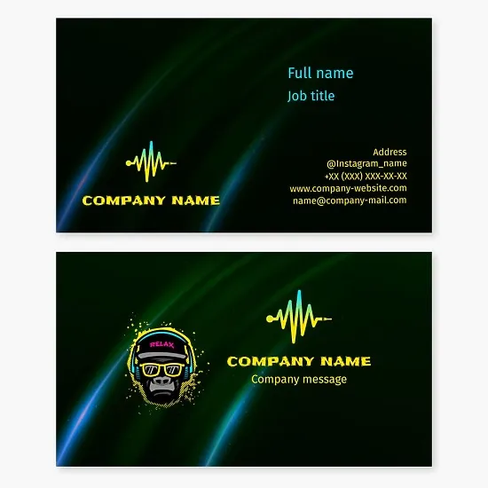 Music Gorilla Business Card Template. Recording Studio. DJ.